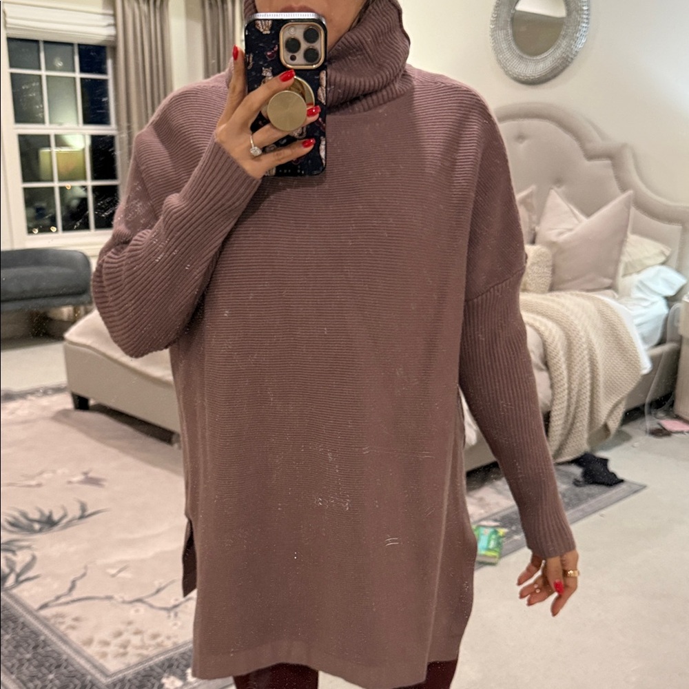Taupe Ribbed Knit Sweater